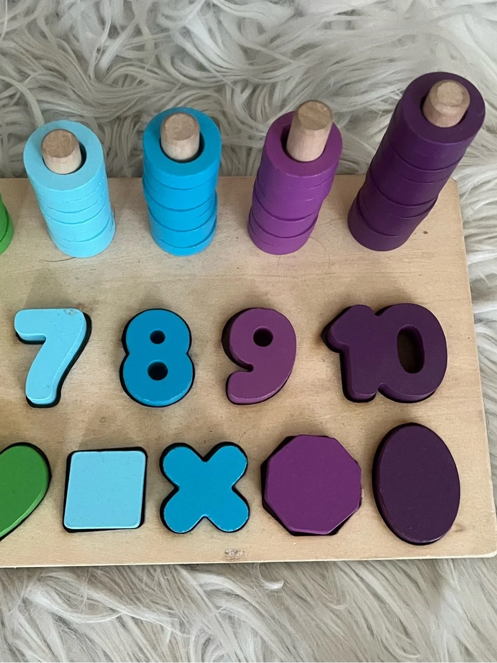 Montessori Wooden Learning Puzzle for Colors, Shapes, & Numbers